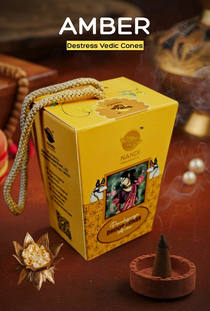 Destress Vedic Cones (Pack of 3) - Guggal, Kevda, Amber