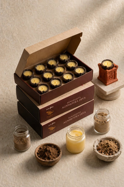 Panchgavya Agnihotra Diya Value Pack (3 x 21 Diyas)